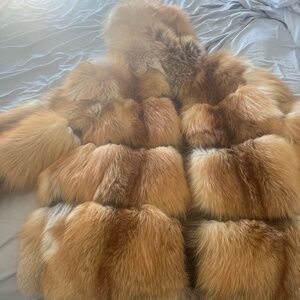 Men’s authentic red fox fur w/lambskin leather